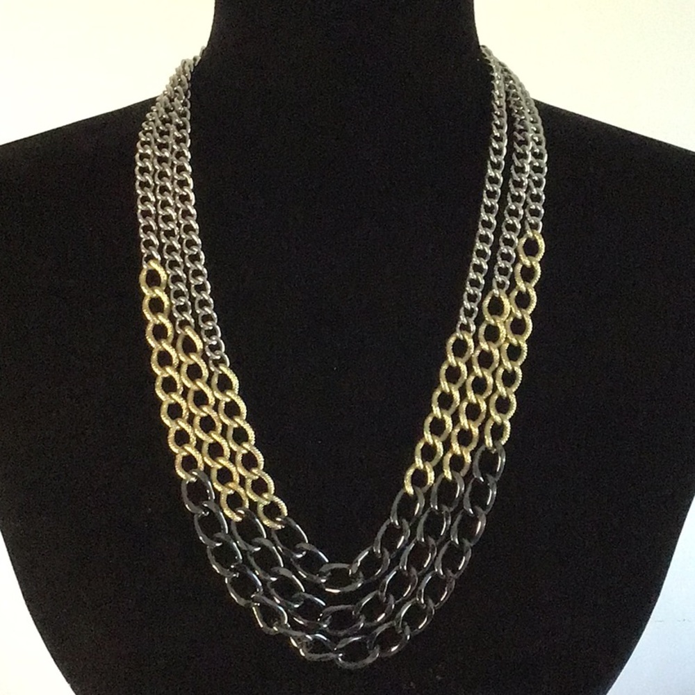 Trendy Gold and Silver Chain Necklace